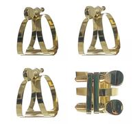 Juego de ligaduras para saxofón de 4 piezas | Aleación de zinc | Tornillos ajustables para ajuste personalizado | Peso y portátil | Accesorios para saxofón soprano tenor alto