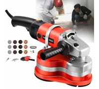 Juego de lijadora de suelo de pared de tres cabezales y molinillo de hormigón con varilla telescópica para pulir superficies de mármol y granito