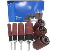 Juego de lijadora de tambor de 20 piezas con 80/120, manguitos de lijado para madera, metal y plástico, herramienta de pulido con caja de almacenamiento (A)