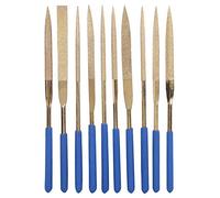 Juego de limas de aguja de diamante de 10 piezas - Herramientas de acero chapadas en titanio de 5 mm x 180 mm para limar y cortar acero, cerámica, vidrio, rodamientos, moldes y
