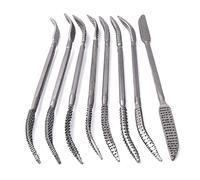 Juego de limas de madera, herramientas de aguja de Riffler, herramientas curvas de acero al carbono de doble punta para carpintería, artesanías de plástico, 8 Uds.