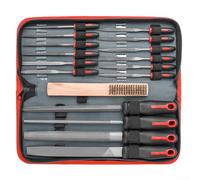 Juego de limas de mano de metal, 4 limas de ingeniero de 8 pulgadas planas/triangulares/semicirculares/redondas y 12 limas de aguja de 4.2 pulgadas con agarre antideslizante para bricolaje de metal y