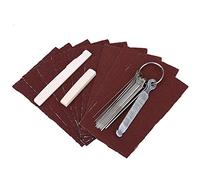 Juego de limas de tuerca para puente de guitarra, 13 limas redondas, una lima plana, una tuerca y un sillín con papel de para pulido de guitarra, bajo, tuerca de 38 mm, guitarra acústica