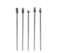 Juego de limas rotativas de carburo, 5 piezas de 3 x 6 x 100 mm de largo de corte único de carburo sólido de fresas rotativas para procesamiento de metales