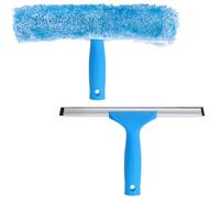 Juego de limpiacristales de 35 cm, limpiacristales Profesional con raspador de Silicona + Limpiador de Ventana de Microfibra, Juego Profesional de Limpieza de Ventanas, Adecuado para baño, Ducha