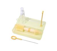 Juego de limpiador de biberones de leche para bebés, diseño compacto, fácil de viajar, cabezal de cepillo extraíble con estuche de secado portátil, kit de limpieza de biberones para bebés
