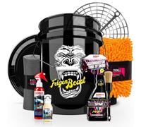 Juego de limpiador de llantas Sonax de 500 ml + cubo de lavado de coche de 20 l con colador y tapa + guante de lavado + cepillo + limpiador de cerámica + limpiador rápido + champú de cerámica + paño