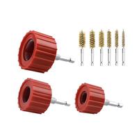 Juego de limpiador de tuberías de cobre de 3/9 piezas | Brochas de limpieza de accesorios de 1/2, 3/4 y 1 pulgada con alambre trenzado de acero inoxidable - Barra hexagonal para taladro de potencia