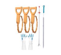 Juego de limpiador de tuberías en forma de D con cabezales reemplazables, no se oxida, construcción para desagüe de baño, fregadero, ducha, 25-50 mm de diámetro, kit de limpiador de drenaje de cocina