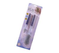 Juego de limpieza de biberones de silicona flexible, cepillos extraíbles para pezones, mango extra largo para biberones, diseño colgante, juego de cepillos de silicona para biberones