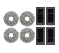 Juego de limpieza de dos componentes: paño grueso y malla de filtro negro para Ecovacs para X5 para OMNI para X5 Pro (2 x 4 piezas)