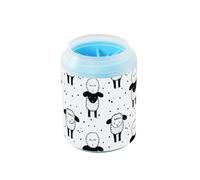 Juego de limpieza de patas de peluche para gatos y perros de color blanco y negro