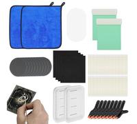 Juego de limpieza de tarjetas, juego de cuidado de tarjetas comerciales, herramienta de eliminación de polvo y alisado de tarjetas, kit de cuidado de kartn con pinzas EVA para coleccionistas