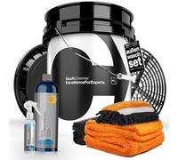 Juego de limpieza para el exterior del coche, cubo de lavado de 20 litros, tapa + inserto Grit Guard + Nano Magic Shampoo 750 ml + Allround Quick Shine 140 ml | Nuke Guys: Gamma Dryer paño seco +