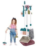 Juego de Limpieza para Niños, 8 Piezas Kit Limpieza Niños Juguete Incluye Escoba, Recogedor, Cepillos, Fregona y Soporte Organizador, Juego de Simulación Juguetes Educativos para Niño Niñas 3+