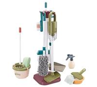 Juego de limpieza para niños - Juego de herramientas de limpieza desmontables para juegos de simulación | Kit de juego de limpieza reutilizable de altura modulada, juego de escoba y fregona para niños