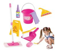 Juego De Limpieza Para Niños, Kit De Limpieza | El Juego De Limpieza De Juguete Incluye Escoba, Escoba, Cepillo, Para El Polvo, Cubo, Señal De Atención, Juguetes STEM Para Niños