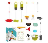 Juego de limpieza para niños, kit de limpieza realista, juego duradero de 950 g con de limpieza, suministros de PP, juego educativo con estilo colorido, herramienta de tiempo de coro para niños y