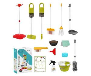 Juego de limpieza para niños, kit de limpieza realista, juego duradero de 950 g con de limpieza, suministros de PP, juego educativo con estilo colorido, herramienta de tiempo de coro para niños y