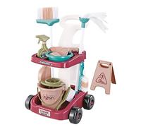 Juego De Limpieza Para Niños Pequeños: Haz que Suene Jugar Herramientas De Limpieza Con Escoba, Fregona Y Aspiradora Que Realmente Funcionan | Carro De Limpieza Con Vaporisa