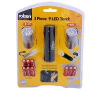 Juego De Linternas De Aluminio Rolson 61760 3 Piezas 9 LED
