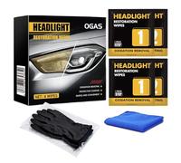 Juego de líquido de preparación de faros delanteros de coche, toallitas húmedas para faros de coche, líquido de reparación, toallitas húmedas, reparación de faros para limpiar y pulir, color