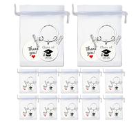 Juego de llavero de graduación genérico 2025, 12 piezas conmemorativo, Senior Ceremony Gift, Keepsake Collection for College, High School, Family, Friends, White Color
