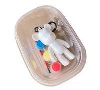 Juego de Llaveros de Oso Fluido para Niños Creativos, Juguete único de Pintura de Oso Violento, Material de Vinilo Seguro, 1 Unidad (Fluido, Pintura, Pluma, Caja)