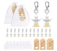 Juego de llaveros de querubín para regalo de baby shower, bonitos colgantes de querubín, recuerdo de boda, conjunto de llaveros de ángel, colgantes de ángel para boda