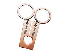 Juego de Llaveros Metálicos Personalizados con Canción Spotify, Llaveros Originales de Acero Inoxidable para Parejas con Código Escaneable Grabado Láser, Regalo Personalizado Enamorado Original