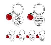 Juego de llaveros para maestros de 6 piezas, regalo del día del maestro para hombres, mujeres, cumpleaños, graduación, acción de gracias, regalo de acción de gracias, juego de llaveros de joyería