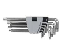 Juego de llaves acodadas de acero inoxidable largas KS Tools, Torx con orificio frontal