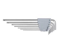 Juego de llaves acodadas de acero inoxidable XL KS Tools, hexágono interior con cabezal esférico