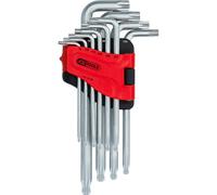 Juego de llaves acodadas largas KS Tools, Torx con cabezal esférico