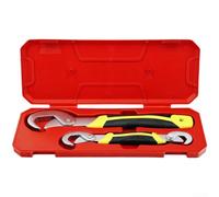 Juego de llaves ajustables, herramienta de tubería de varios tamaños para fontanería doméstica y reparación de automóviles, hecha de acero de alto carbono con dientes de tres lados para un agarre