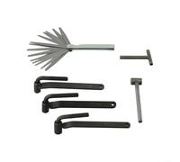 Juego de llaves ajustables para ajuste de válvula de motor de motocicleta, kit de herramientas de 6 piezas con medidor de espesores y llaves de mango en T, construcción de acero de aleación para mayor