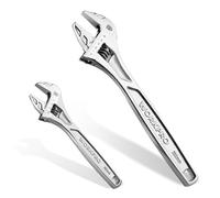 Juego de llaves ajustables WORKPRO de 2 piezas de 6 y 10 pulgadas, de xido negro, de acero Cr-V, de mordaza ancha con escala m trica y SAE, idea