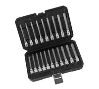 Juego de llaves Allen de eje largo profesional, 20 unidades de 3/8 pulgadas para llaves de vaso de grado industrial métrico y británico de 3 mm a 12 mm de 1/8 pulgadas a 7/16