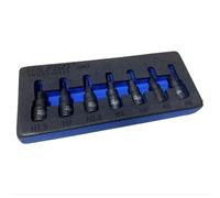 Juego de llaves Allen hexagonal de impacto hexagonal de 1/4 pulgadas Dr 7 piezas S2 acero H1.5-H6