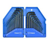 Juego de llaves Allen hexagonales, 31 piezas, caja de almacenamiento, surtido SAE y métrico, forma de L, acero al cromo vanadio, puntas precisas y biseladas, SAE: 0,04 a 3/8 pulgadas, 0,7 mm - 10 mm