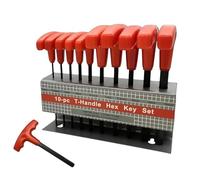 Juego de llaves Allen - Juego de llaves hexagonales con mango en T, tamaños métricos e imperiales | Diseño ergonómico de óxido negro con soporte de rack, ideal para proyectos de reparación mecánica de