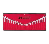 Juego de llaves combinadas maestras multiusos de 24 piezas con bolsa enrollable, SAE de 1/4 a 1 pulgada, métricas de 8 mm a 24 mm, perfectas para hogares generales, garaje, reparaciones de
