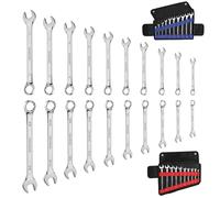 Juego de llaves combinadas WORKPRO de 20 piezas, m tricas de 6-18 mm y SAE de 1/4 a 3/4, de acero Cr-V, de 12 puntas, con bolsa con ruedas 2 en 1