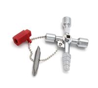 Juego de llaves cuadradas multifunción 4 en 1 de 4 vías para sistemas de cierre, llave universal para contador de agua, caja eléctrica, radiadores y grifos de gas, técnico de servicio