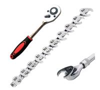 Juego de llaves de acero al carbono de 3/8 pulgadas, 10-22 mm, con llave inglesa, para quitar tuercas, cromadas, para reparación de coches