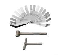 Juego de llaves de ajuste de tornillo de válvula de motor de motocicleta con manómetro de acero inoxidable, 16 cuchillas y tornillo de tensión de bloqueo para una afinación precisa del motor (B)