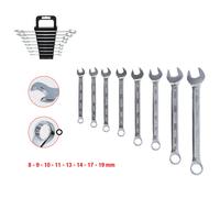 KS Tools 517.0048 - Pack de 8 piezas con llaves combinadas, en caja ventana, bocas pulidas (tamaño: 8-19 mm)