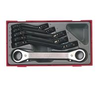 Tengtools TTRORS - Juego de 6 llaves con carraca acodadas, métrico