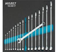 Juego De Llaves De Anillo Y Boca HAZET - Perfil De Tracción 17 Piezas 163-98/17