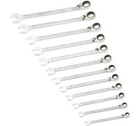 Juego de llaves de carraca HAZET 606N/12 I 12 piezas, en caja de plástico con sistema de seguridad, ancho de llave: 8 - 19 I juego completo para manejo manual